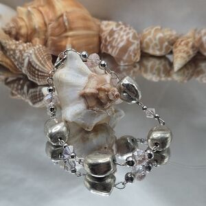 Elegant Silver Beaded Bracelet